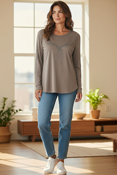 E-Giyimbank Long Sleeve Mother's Combed Cotton – Comfortable Fit Suitable for...