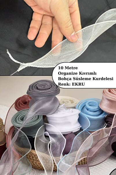 Dantelux Panglică decorativă cu detaliu ondulat (10 metri) Ecru