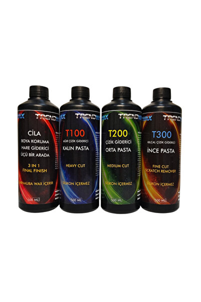 TRENDWAX 4lü 500ml pasta cila seti kalin pasta orta pasta hare giderici koruy...
