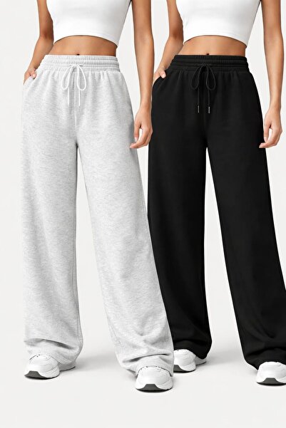 Le Vion Γυναικείο σετ 2 τεμαχίων αθλητικών παντελονιών με φαρδιά μπατζάκια, μ...