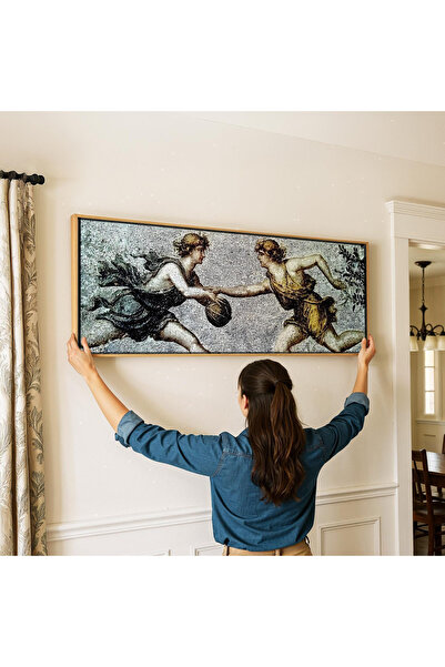 woodhomeworks Tek Parça Gerçek Ahşap Yatay Panorama Çerçeveli Tablo antik roma