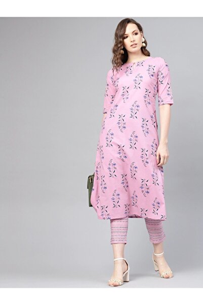 IndHeritage Premium cotton 2pc kurti set - Pink colour women's 2pc kurti / ku...