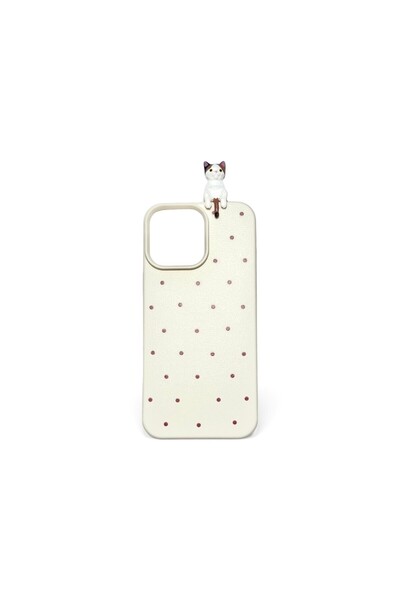 Case iPhone 16 Pro Max Uyumlu 3d Oyuncaklı Puantiye Kedi Tasarımlı Esnek Sili...