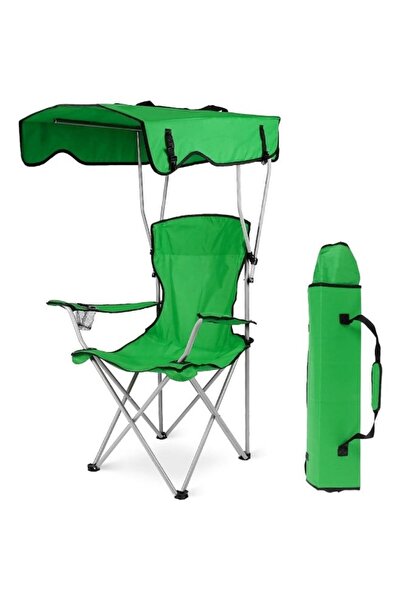smart home Foldable Camping Chair with Sun Canopy – 46x73x120cm Portable Outd...