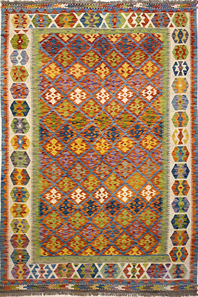 Afgan Halı El Dokuma Afgan Kilim 100% Yün Kök Boy Elsanat Eserı ile Harıka De...