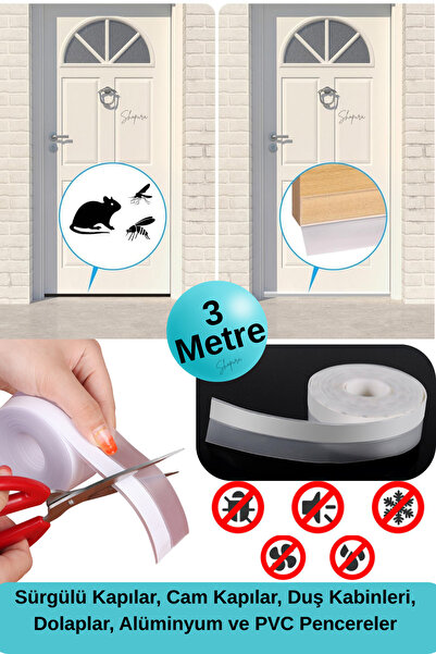 Shopura Kapı Bandı Kapı Altı Pencere Rüzgar Toz Önleyici Izolasyon Bant 3 Metre