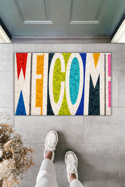 Dormot Modern Digital Printing - Popular Colorful Welcome - Door Mat