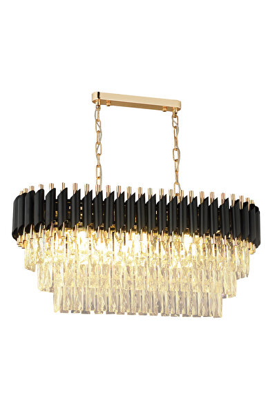 RANA AVİZE AKSESUAR 1201-600 SİYAH GOLD YEMEK MASASI AVİZESİ AVANGARD