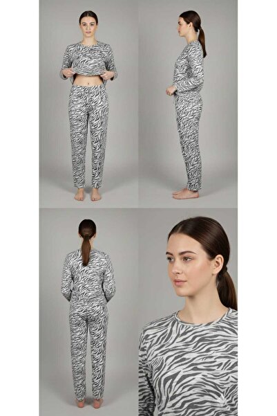 isiltikidsmoda Zebra Printed Cotton Pajama Set- Soft Textured Homewear
