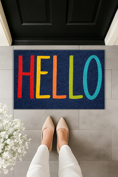 Dormot Modern Digital Printing - Popular Colorful Welcome - Door Mat