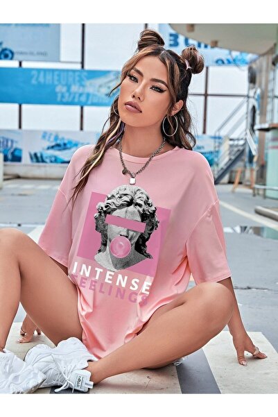 my feminen تي شيرت Salas نسائي كبير الحجم مطبوع عليه قطع مكثفة