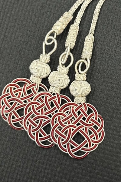 KAZZAZE Handmade Pure Silver Trabzon Kazaziyesi Triple Rosary Tassel with Lov...