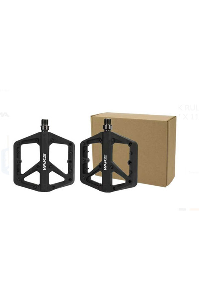 İthal WAKE RENKLİ PLASTİK RULMANLI VİDALI PLATFORM PEDAL 137 X 115 mm SİYAH