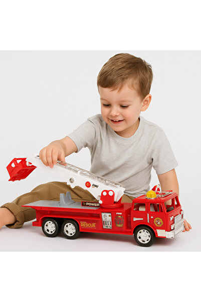 LEAN Red Fire Truck with Extendable Arm, Lights and Sounds