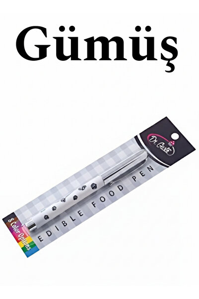 telaşe memuru Silver - Gümüş Gıda Kalemi - Yenilebilir Gıda Boyası Kalemi