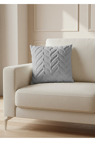 Sivalde Plush Decorative Throw Pillow Cover Gray, Double Sided, 43X43 Cm, 1 P...
