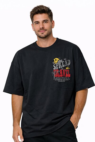 Generic Men’s Oversized Graphic T-Shirt – Premium Cotton Crew Neck Casual Str...