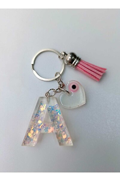demirbasavm Handmade Letter a Epoxy Keychain