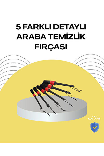 Epilons مجموعة تنظيف السيارات المكونة من 5 فرش - فرش ناعمة توفر تنظيفًا عميقً...