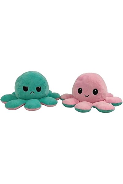 OEM Jucărie de pluș reversibilă, animal marin, bumbac, 20x20x10cm, verde/roz