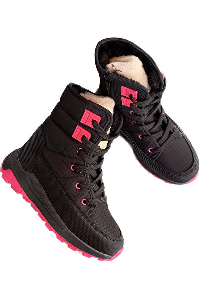 İpek Cizme pentru fete cu fermoar interior din blană cu talpă anti-alunecare