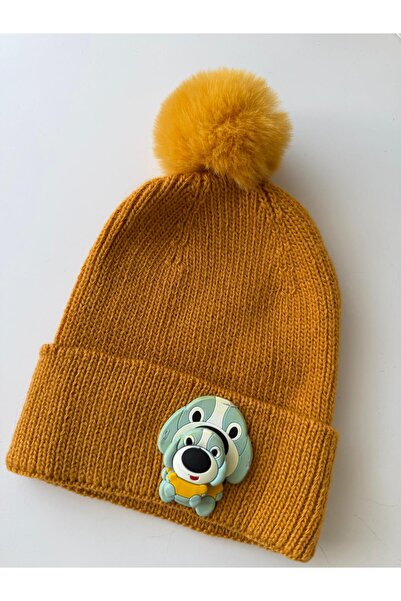 Bumelo Children's Beanie with Pompom and Rotating Accessories with a Dog