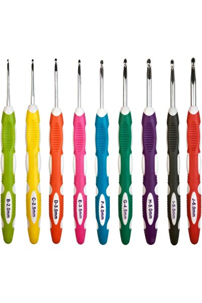 EleganTShoP Elegant Ergonomik Silikon Tığ Seti (2-2,5-3-3,5-4-4,5-5-5,5-6) OF23