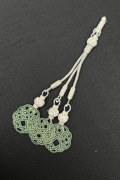 KAZZAZE Handmade Pure Silver Trabzon Kazaziyesi Triple Rosary Tassel with Lov...