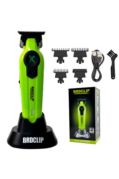 BIRAI Set de tuns și trimmer profesional BRDPRO, 7000/7700 RPM, lame din oțel inoxidabil, verde