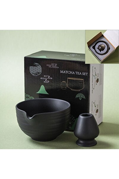 Generic Black 2pcs Japanese Matcha Tea Set Indoor Beverage Shop Tea-making To...