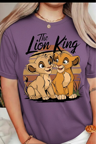 New Shine تي شيرت مطبوع عليه THE LION KING للجنسين