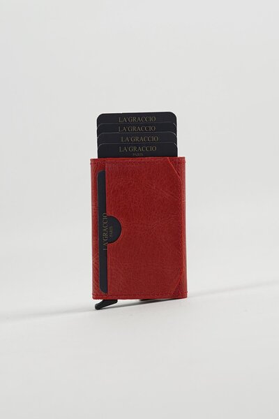 Store حامل بطاقات ميكانيكي من الجلد الطبيعي للجنسين من سايس