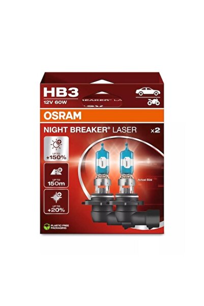 Osram Set de 2 lampi laser Night Breaker HB3 12V 60W P20d de generație următoare