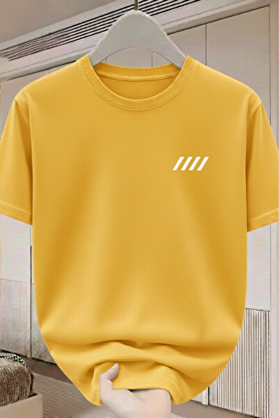 New Shine تي شيرت مطبوع بخطوط للجنسين