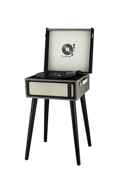 Kensa Bluetooth Nostaljik Ayaklı Pikap – Plak Çalar Taşınabilir Çanta Tasarım...