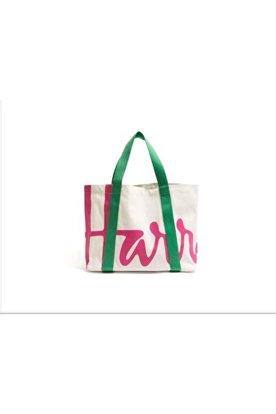 Generic Harrods Large Bag - Canvas - (White - Fuchsia)