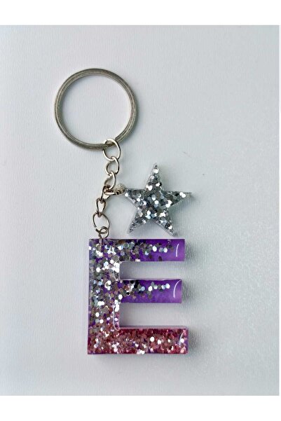demirbasavm Handmade Letter E Epoxy Keychain