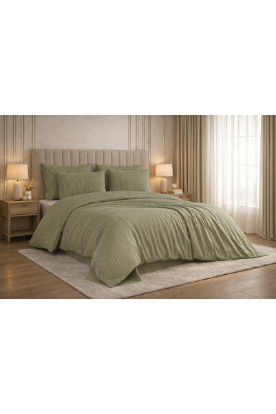 Alisy Home Premium Vertical Striped Satin Duvet Cover Set