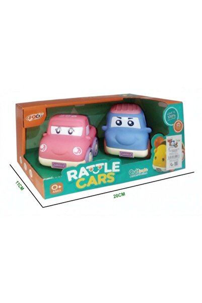 CARS 2-piece soft rattle car set for children - Freewheel push car toys in ch...
