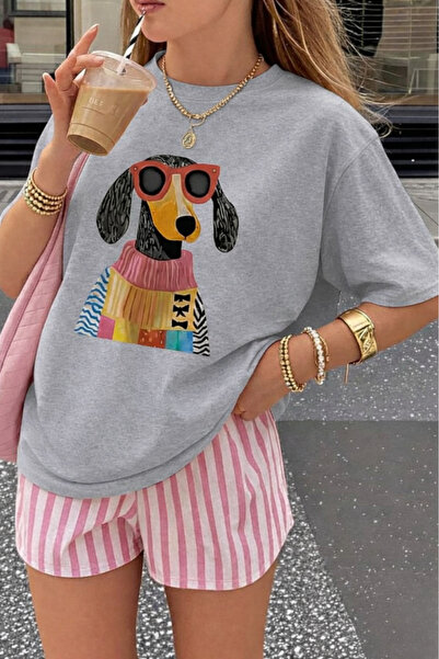 New Shine Unisex T-Shirt with Colorful Dog Print