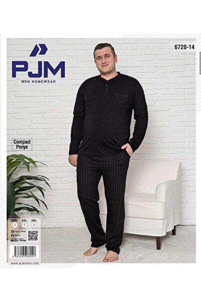 PJM Men's Battal Compact Combed Cotton Three Button Pocket Long Sleeve Pajama...