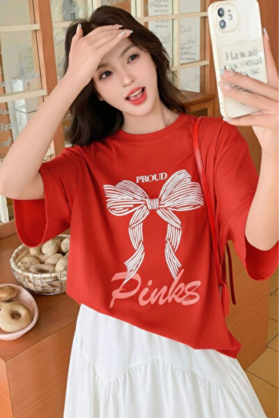 New Shine تي شيرت مطبوع عليه فيونك للجنسين