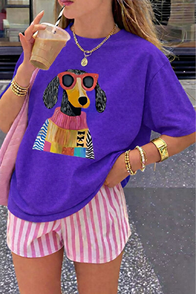 New Shine TRIUC UNISEX CU IMPRIMARE CÂINE COLORAT