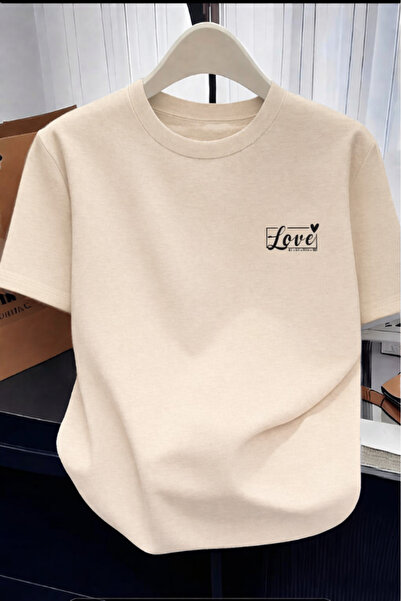 New Shine تي شيرت مطبوع عليه كلمة LOVE للجنسين