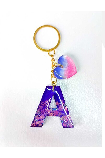 demirbasavm Handmade Letter a Epoxy Keychain