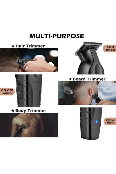 Kemei ماكينة تشذيب الشعر الاحترافية للرجال KM-2299 بدون فجوة على شكل حرف T (ن...