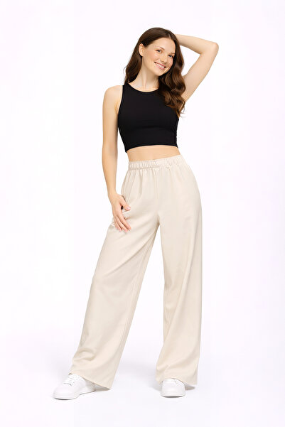 JOLT Women's Beige High-Waisted Trousers