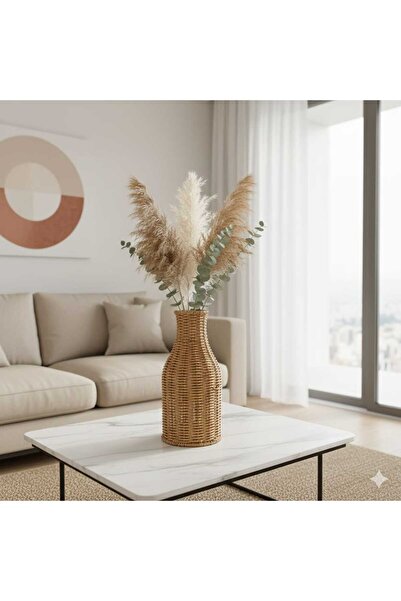 Funny Life Doğal Rattan Dekoratif Vazo - Dekoratif obje