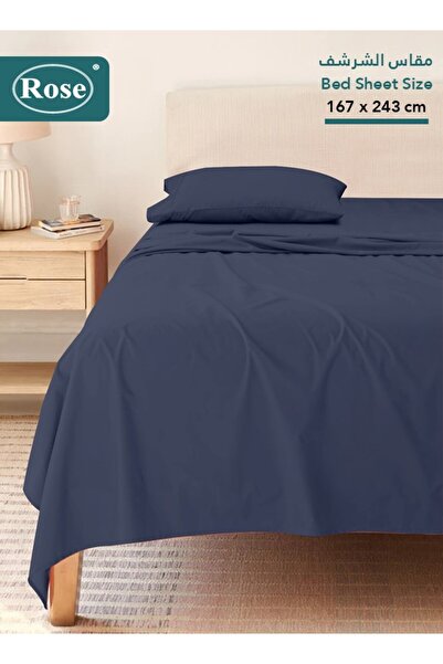 Rose Plain Flat Bed Sheet & Pillowcase Set, High Quality Microfiber, Single T...