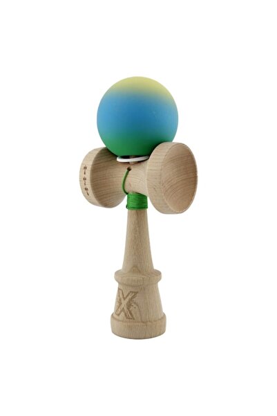 LEIBOO Kendama, LEIBOO, Μεγάλο κύπελλο V3, Μπλε-Πράσινο, 18 cm, Ξύλο, Μεταλλι...